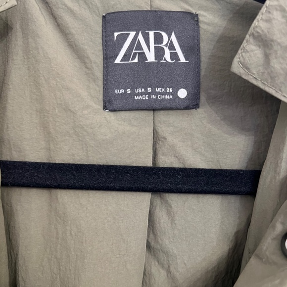 Zara Olive Green Trench Coat - Picture 14 of 16